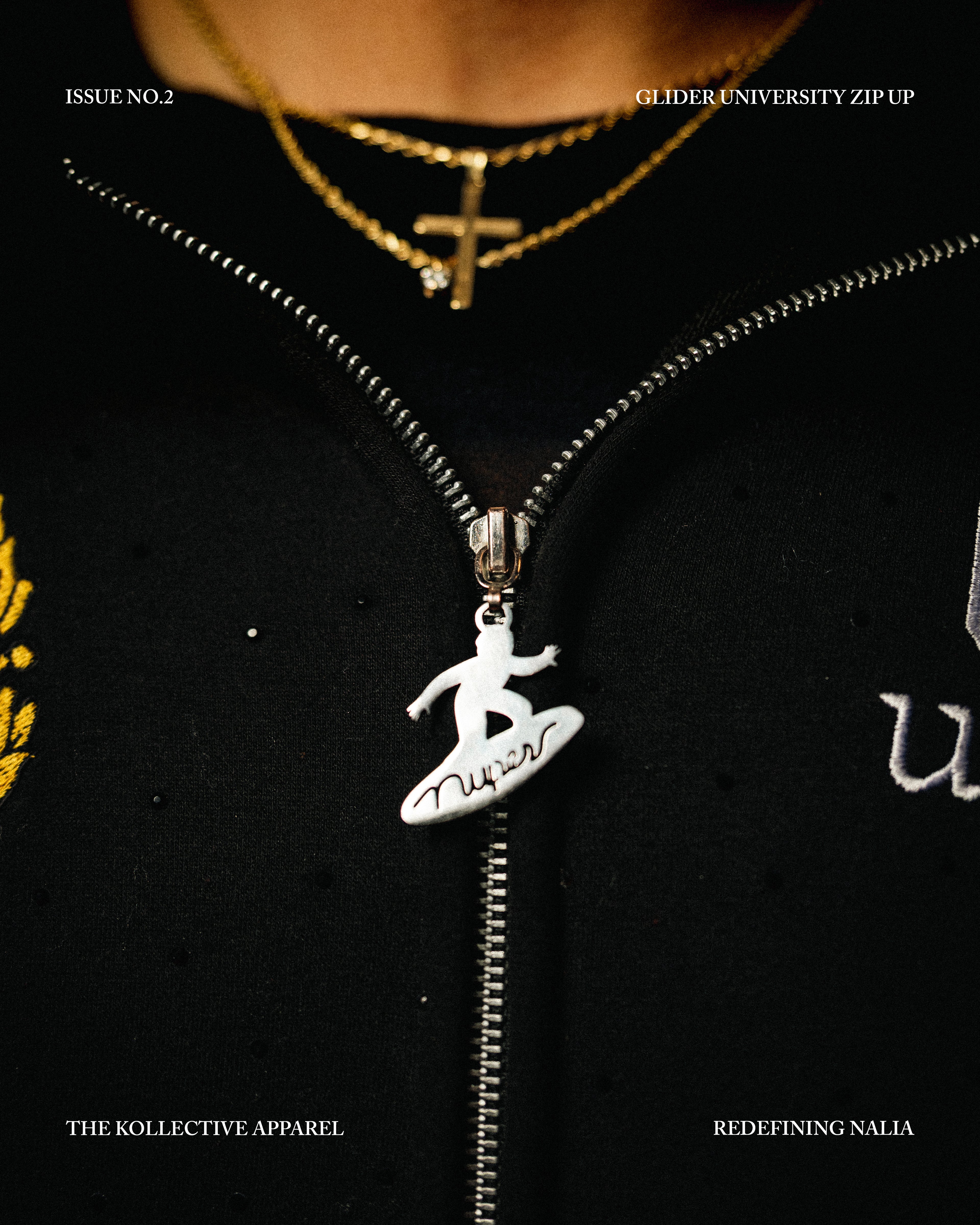 Black Glider University Zip-Up