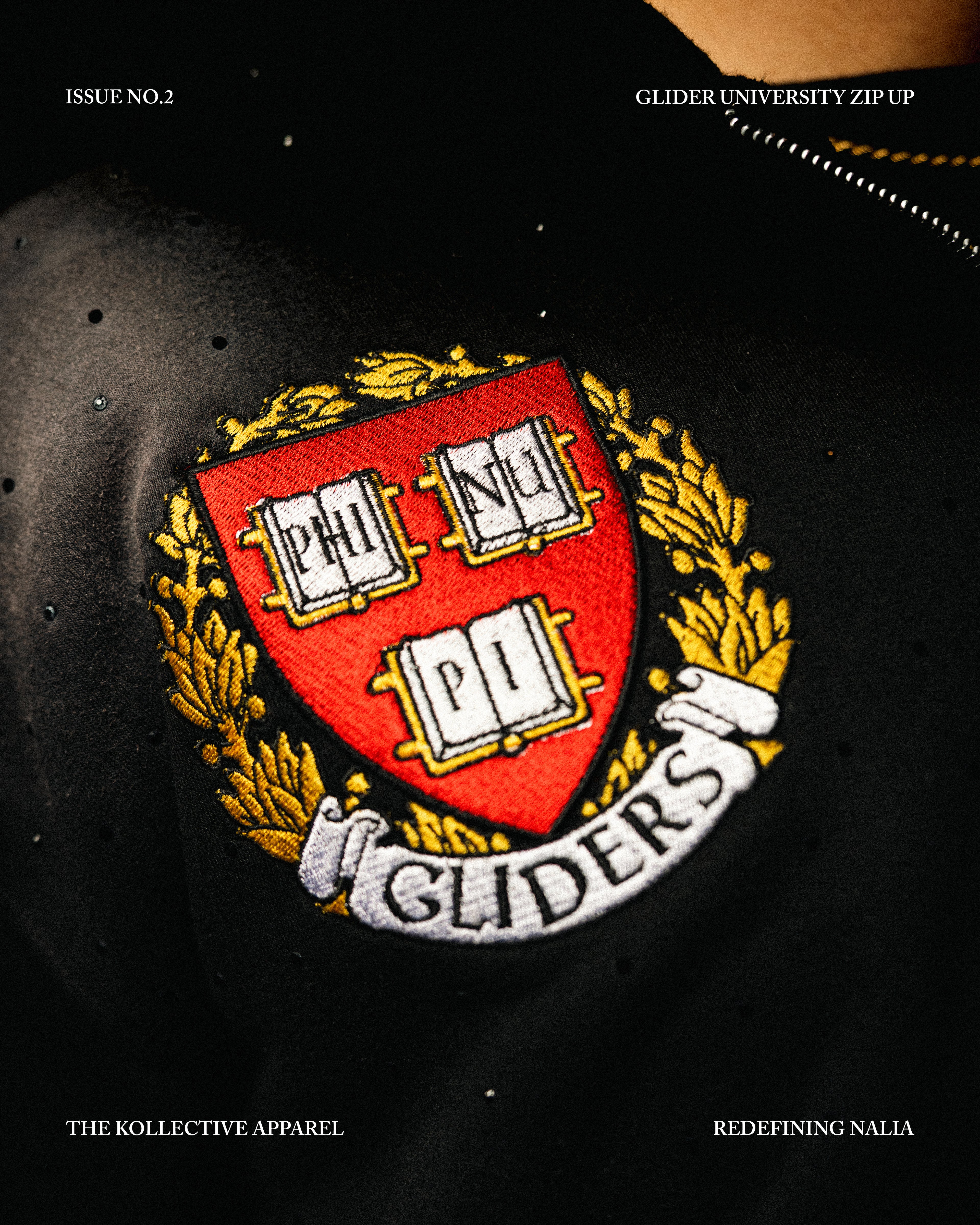 Black Glider University Zip-Up