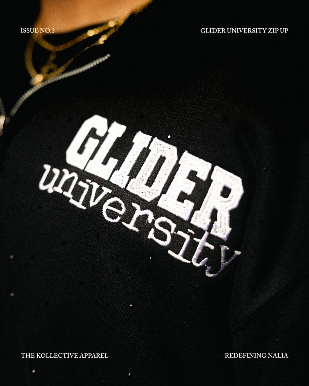 Black Glider University Zip-Up